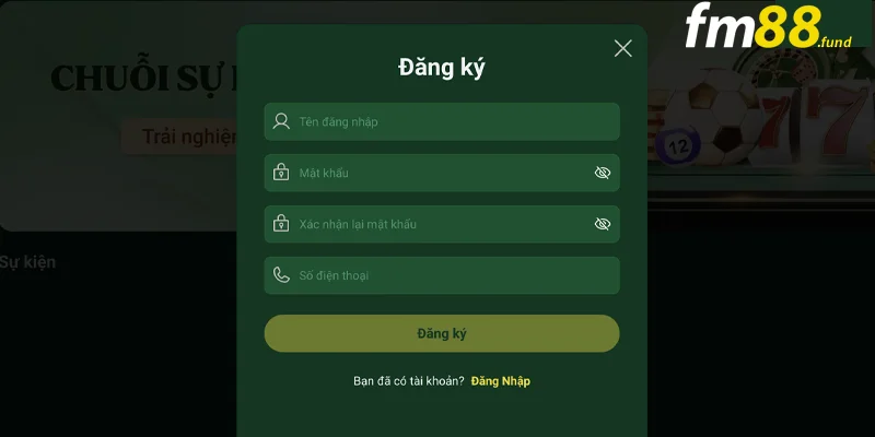 Cách đăng ký tài khoản trên fm88